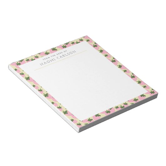 Bloc-note Scattered Strawberries (Cream) Custom Notepad (Incliné)