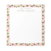Bloc-note Scattered Strawberries (Cream) Custom Notepad (Devant)