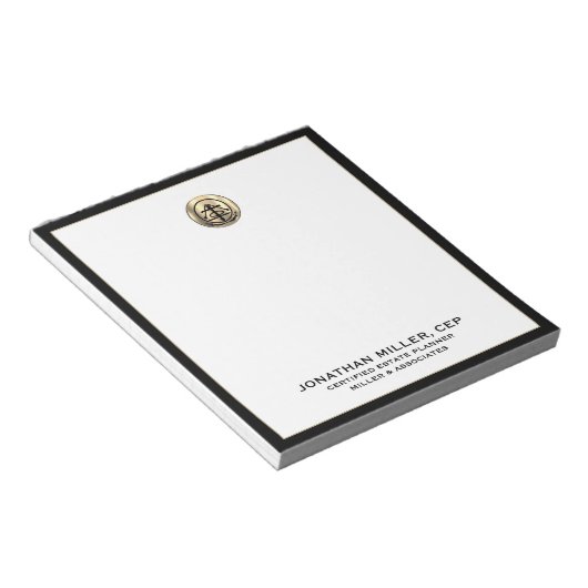 Bloc-note Sceau de logo or de luxe simple (Incliné)