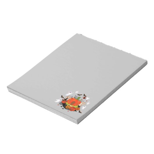 Bloc-note Scène éffrayante de cimetière Citrouille d'Hallowe (Tourné)