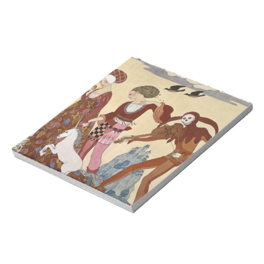 Bloc-note Scène médiévale par Georges Barbier (Tourné)