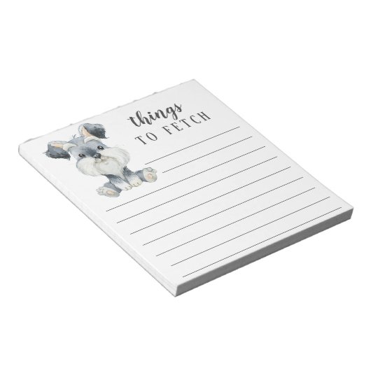 Bloc-note Schnauzer à récupérer (Incliné)