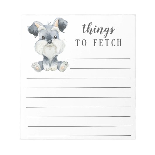 Bloc-note Schnauzer à récupérer (Devant)