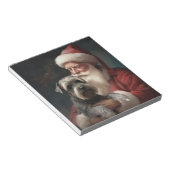 Bloc-note Schnauzer avec le Père Noël Noël Festif (Incliné)