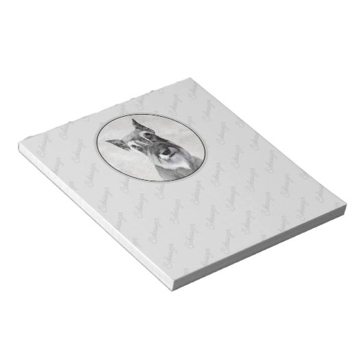 Bloc-note Schnauzer (géant) - Joli art original pour chien (Incliné)