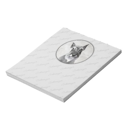 Bloc-note Schnauzer (géant) - Joli art original pour chien (Tourné)