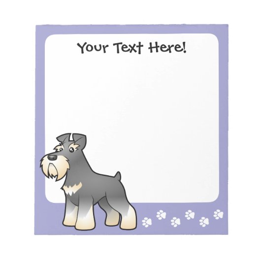 Bloc-note Schnauzer géant/standard/miniature de dessin animé (Devant)