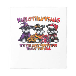 Bloc-note Schnauzer Halloween Thanksgiving Noël Classique