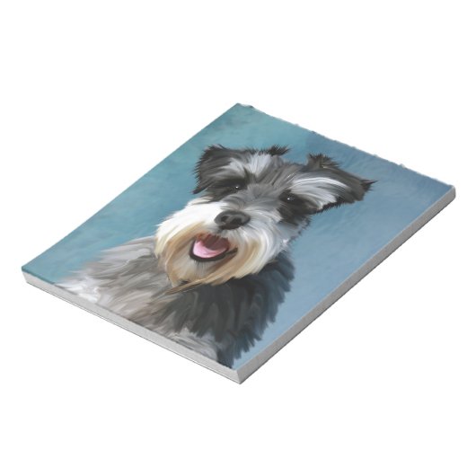 Bloc-note Schnauzer Miniature peinture couleur de l'eau (Tourné)