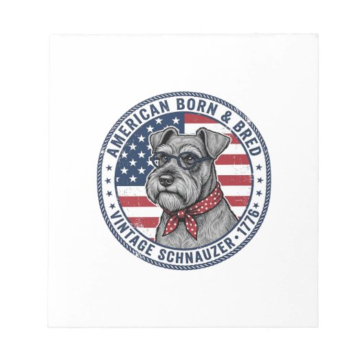 Bloc-note Schnauzer Patriotique Vintage (Devant)