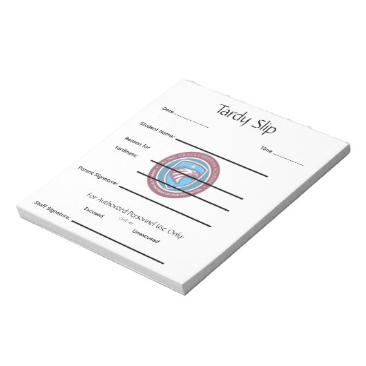 Bloc-note School Tardy Slip (Tourné)