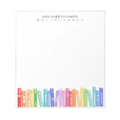 Bloc-note School Teacher Rainbow Color Books Custom (Devant)