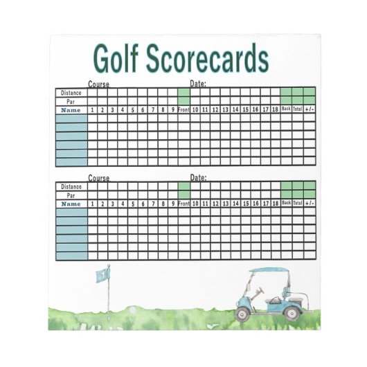 Bloc-note Scorecards Golf (Devant)