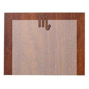 Bloc-note Scorpio Zodiac Symbol in Mahogany Style