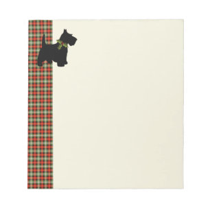 Bloc-note Scottie Chien Scotch Plaid Christmas