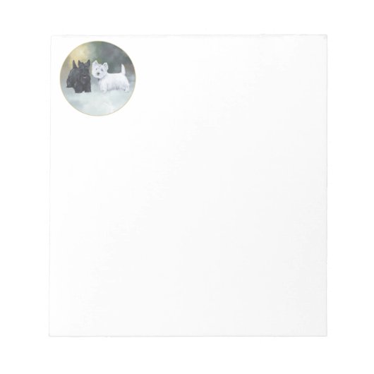 Bloc-note Scottie Westie Hiver (Devant)