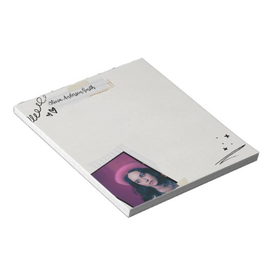 Bloc-note Scrapbook Notepad | Custom Photo & Name Gift (Incliné)