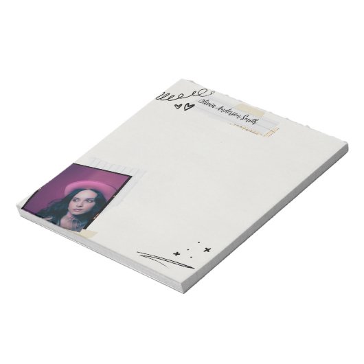 Bloc-note Scrapbook Notepad | Custom Photo & Name Gift (Tourné)