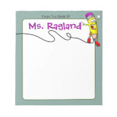 Bloc-note Scribble crayon personnalisé vert sans doublure (Devant)