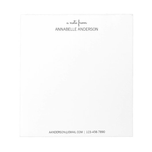 Bloc-note Script Black Moderne Personnalisé Une Note Du Nom (Devant)