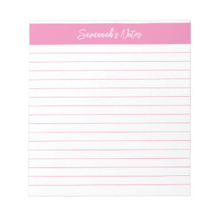 Bloc-note Script classique moderne rose clair personnalisé