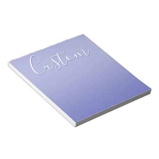 Bloc-note Script cursif modifiable | Violet blanc et violet (Incliné)