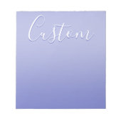 Bloc-note Script cursif modifiable | Violet blanc et violet (Devant)