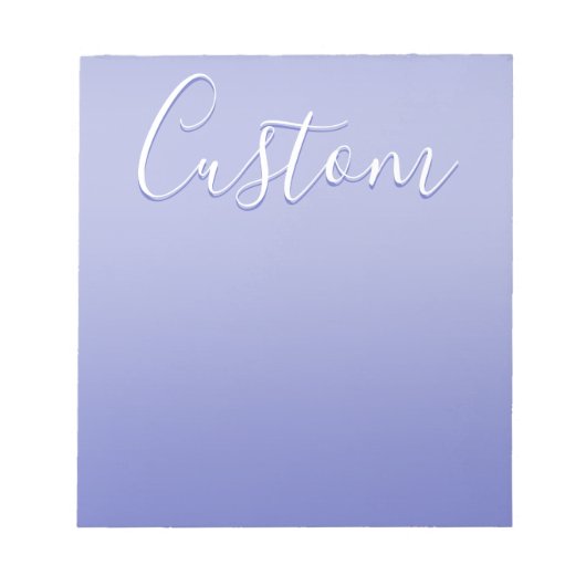 Bloc-note Script cursif modifiable | Violet blanc et violet (Devant)