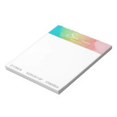 Bloc-note Script d'aquarelle moderne Rainbow Pastel - Bloc-n (Tourné)