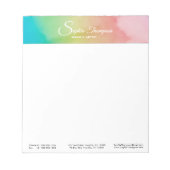 Bloc-note Script d'aquarelle moderne Rainbow Pastel - Bloc-n (Devant)