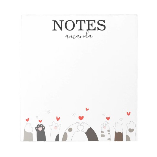 Bloc-note Script de calligraphie de chat chaton moderne (Devant)