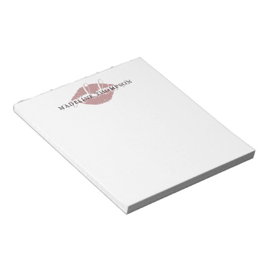 Bloc-note Script de calligraphie des lèvres teintées de vin (Incliné)