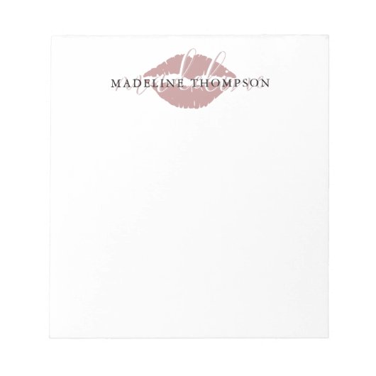 Bloc-note Script de calligraphie des lèvres teintées de vin (Devant)