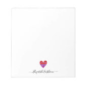 Bloc-note Script de coeur simple moderne (Devant)