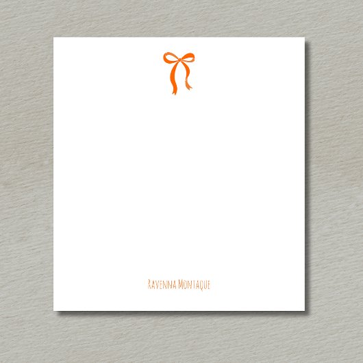 Bloc-note Script de nom personnalisé simple arc orange couch