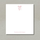 Bloc-note Script de ruban de rose Simple Blush avec nom pers