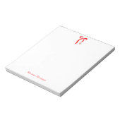 Bloc-note Script de ruban néon rouge simple Nom personnalisé (Tourné)