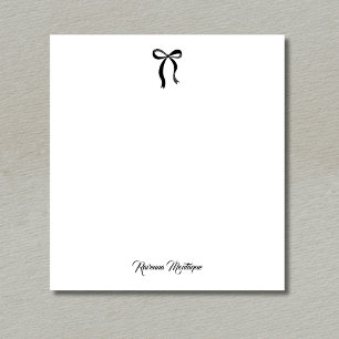 Bloc-note Script de ruban noir simple avec nom personnalisé