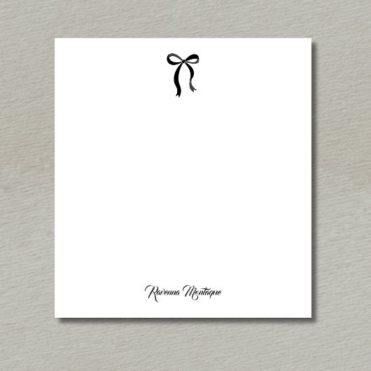 Bloc-note Script de ruban noir simple avec nom personnalisé