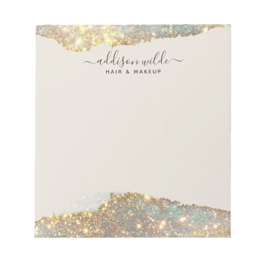 Bloc-note Script de signature holographique Moderne Paillett (Devant)