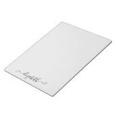 Bloc-note Script élégant personnalisé gris clair (Incliné)
