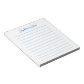 Bloc-note Script Élégant Personnalisé Ligné Bleu (Incliné)