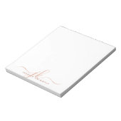 Bloc-note Script en terre cuite moderne Monogrammes Initiale (Tourné)