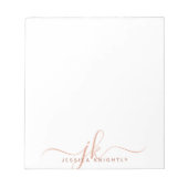 Bloc-note Script en terre cuite moderne Monogrammes Initiale (Devant)