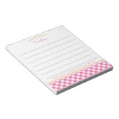 Bloc-note Script En vichy lin rose et orange (Incliné)