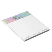 Bloc-note Script holographique moderne Rainbow Pastel - Bloc (Incliné)