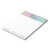 Bloc-note Script holographique moderne Rainbow Pastel - Bloc (Tourné)