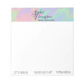 Bloc-note Script holographique moderne Rainbow Pastel - Bloc (Devant)