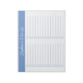 Bloc-note Script Light Blue 8.5x11 Two Column Checklist (Tourné)