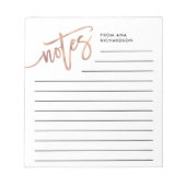 Bloc-note Script manuscrit en or Rose Faux (Devant)